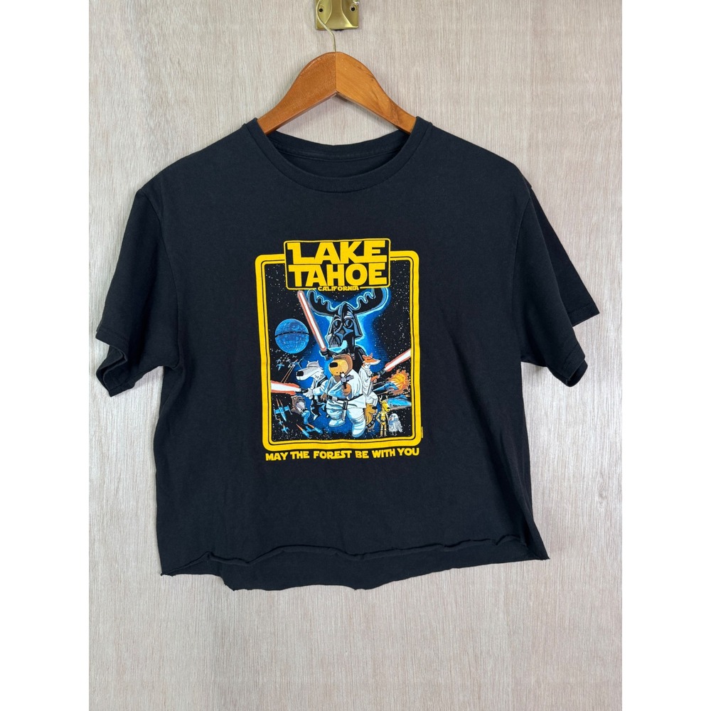 Lake Tahoe California Star Wars Parody T-Shirt May The Forest Be With You Crop